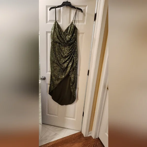 Ieena Duggal 11272 - Ruched Asymmetric Hem Sheath Dress - Picture 3 of 8